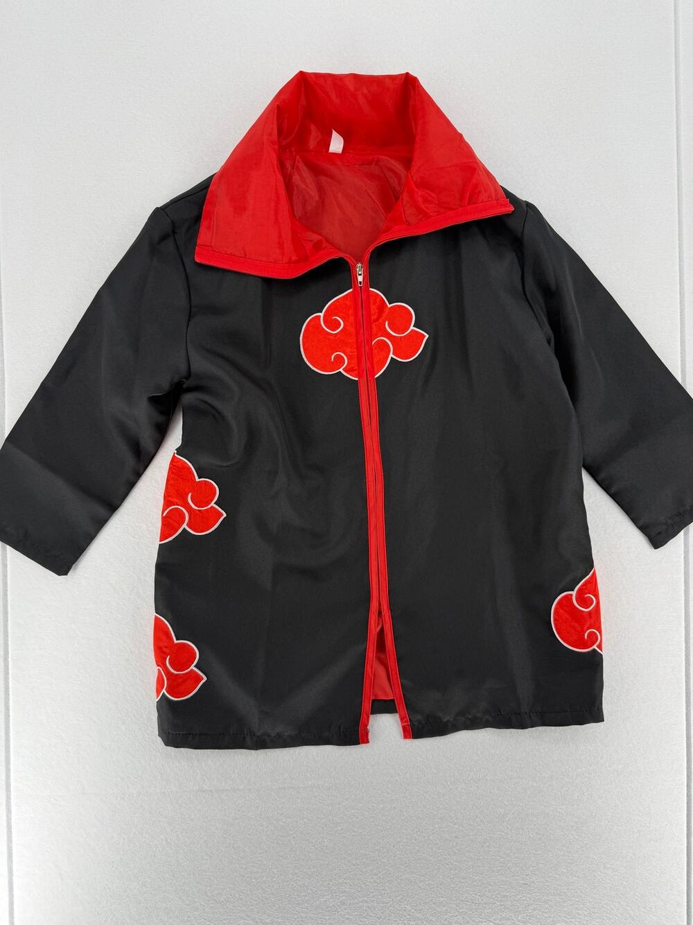 Naruto Akatsuki Red Cloud Cosplay Cloak Jacket Black Red Anime Costume